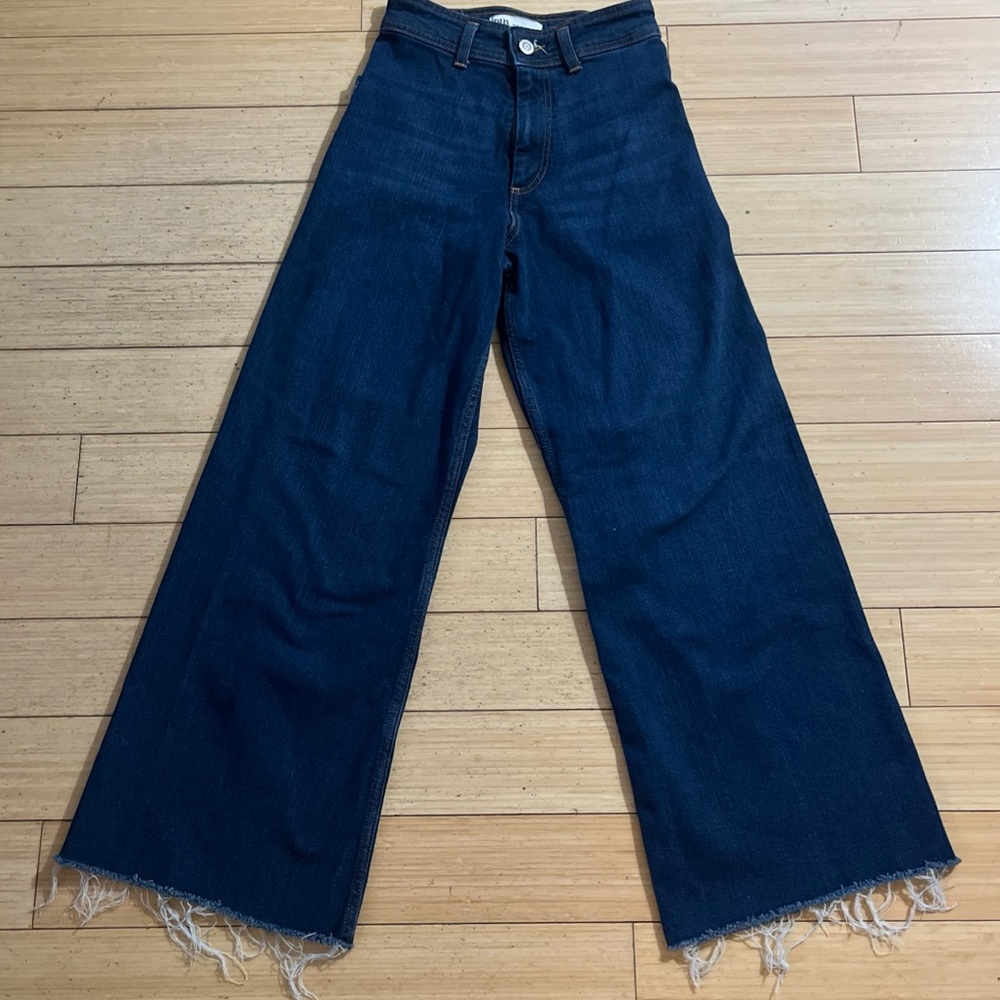 Zara Dark Blue Flare & Wide Leg Jeans